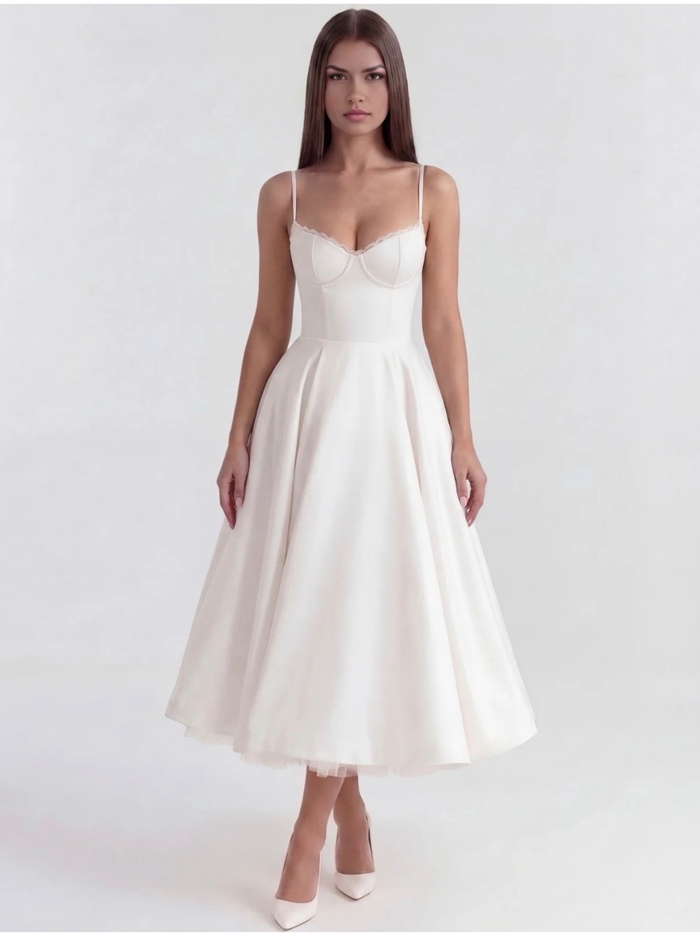 Almond Muse White Dress